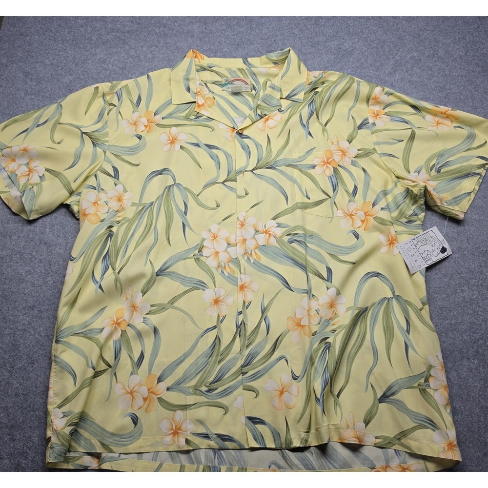 Vintage 90's NWT Paradise Found Mens 3XL 100% Rayon Hawaiian Shirt Made Hawaii - Picture 1 of 15